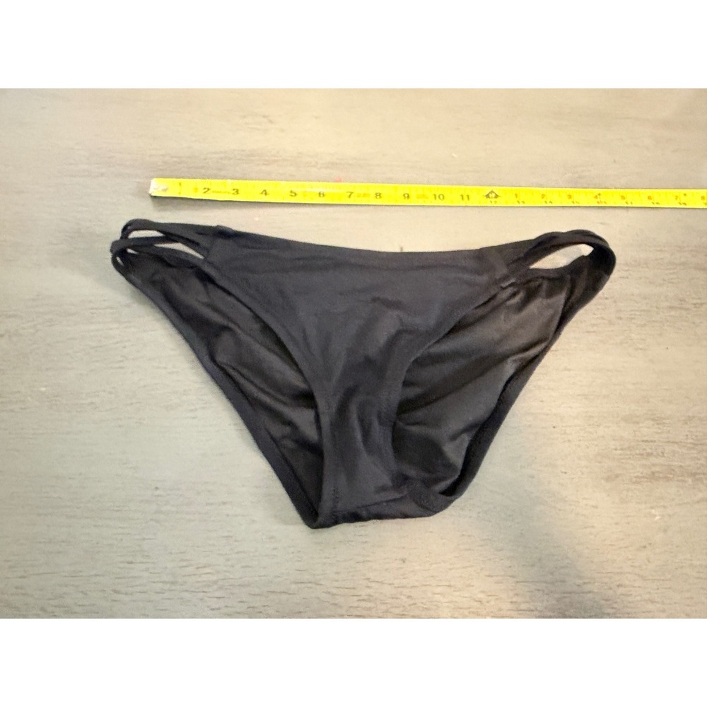 Shade & Shore Black Strappy Side Bikini Bottoms Low Rise Swimwear Size large